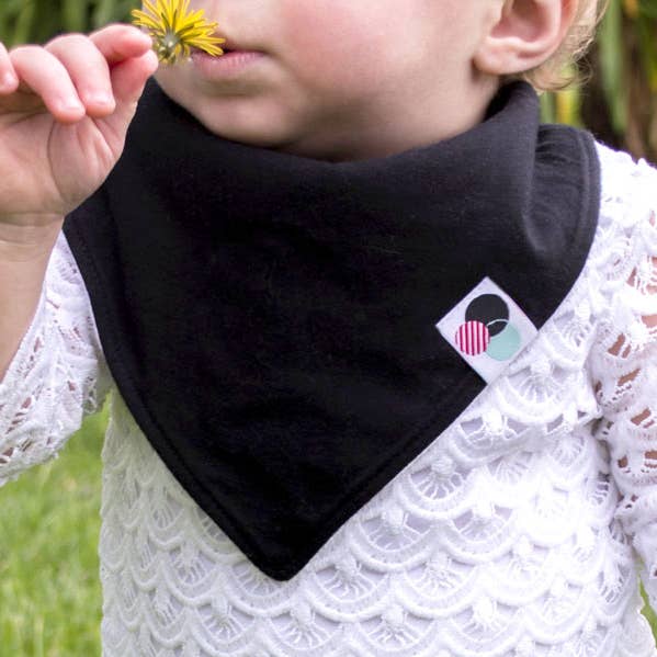 Glossydots Baby - Venta al por mayor Baberos de tipo bandana - Bandana para bebé, color negro sólido0
