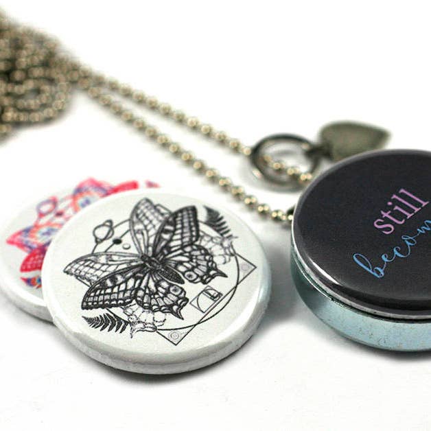 Polarity - Wholesale Locket Necklace - Butterflies Butterfly Esoteric Locket Necklace1