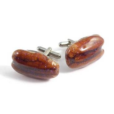 Pecan Cufflinks - Nut Jewelry for wholesale by Glitterlimes