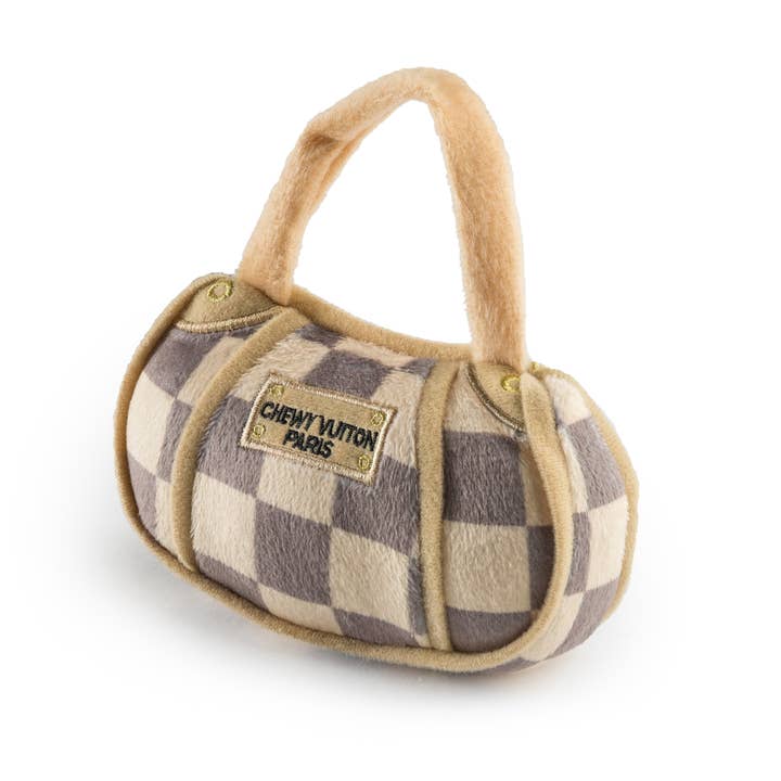 Haute Diggity Dog - Wholesale Pet Plush Toy - Dog - Checker Chewy Vuiton Handbag Squeaker Dog Toy