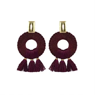 NARA HANDMADE JEWELRY – Großhandel Quasten-Ohrring – Dunkelrote Quasten-Ohrringe0