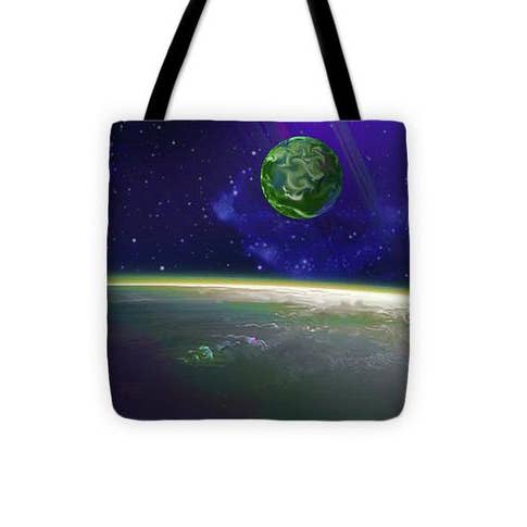 13" x 13" Green Sky Tote Bag for wholesale by Don White-Art Dreamer