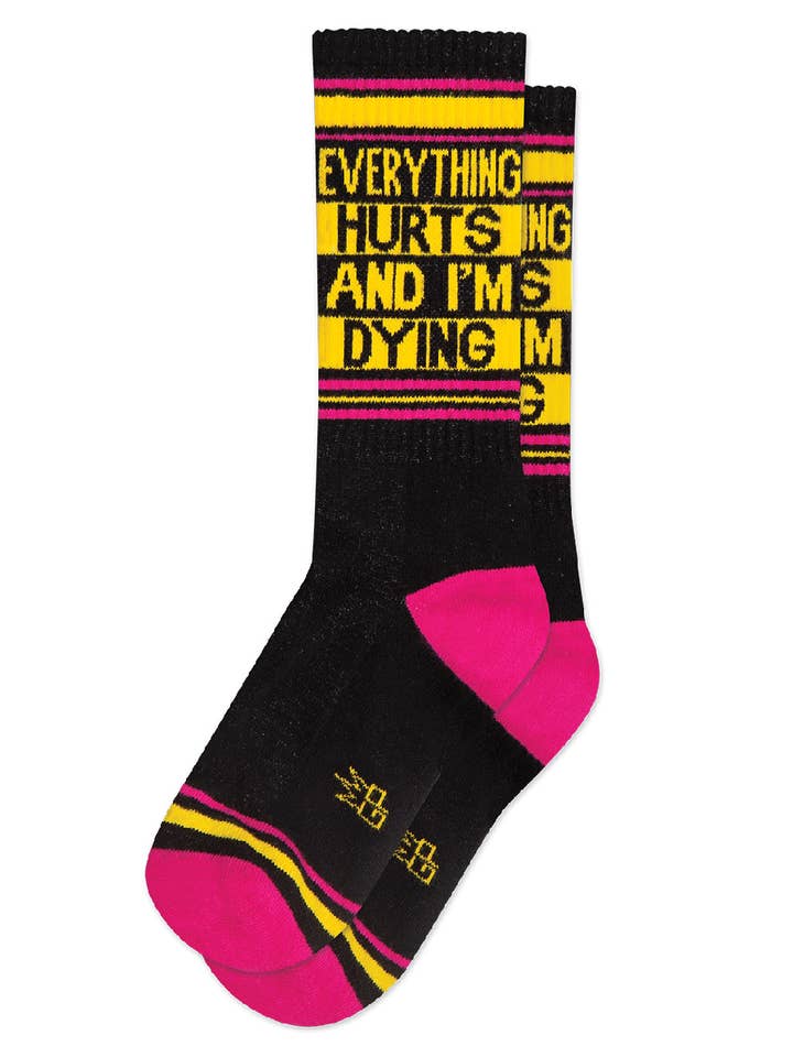 Everything Hurts and I'm Dying Gym Crew Socks and other Purchase wholesale heel tread. Free returns & net 60 terms on Faire trending on Faire.