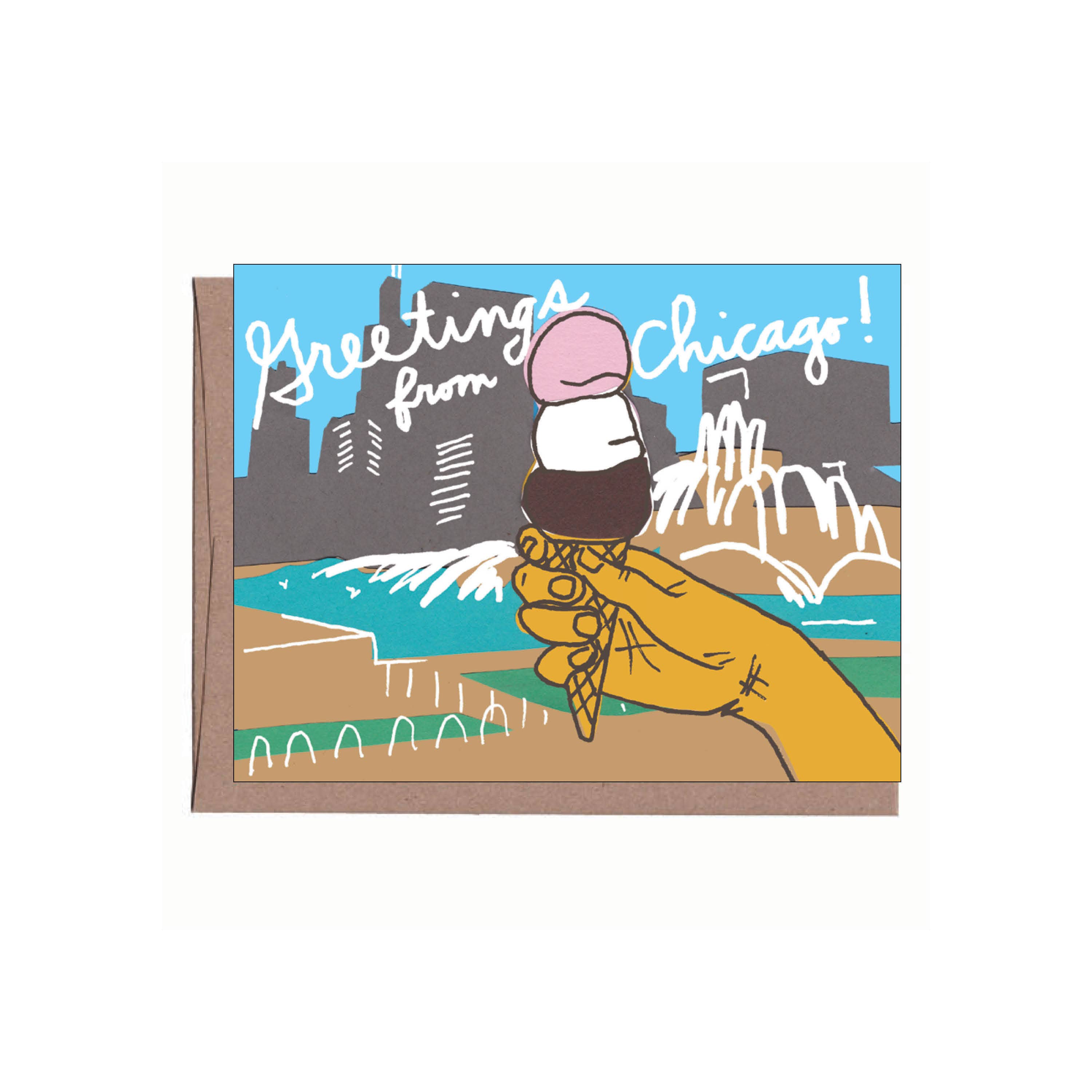 La Familia Green - Wholesale Everyday Greeting Card - City/State Ice Cream Greeting Card