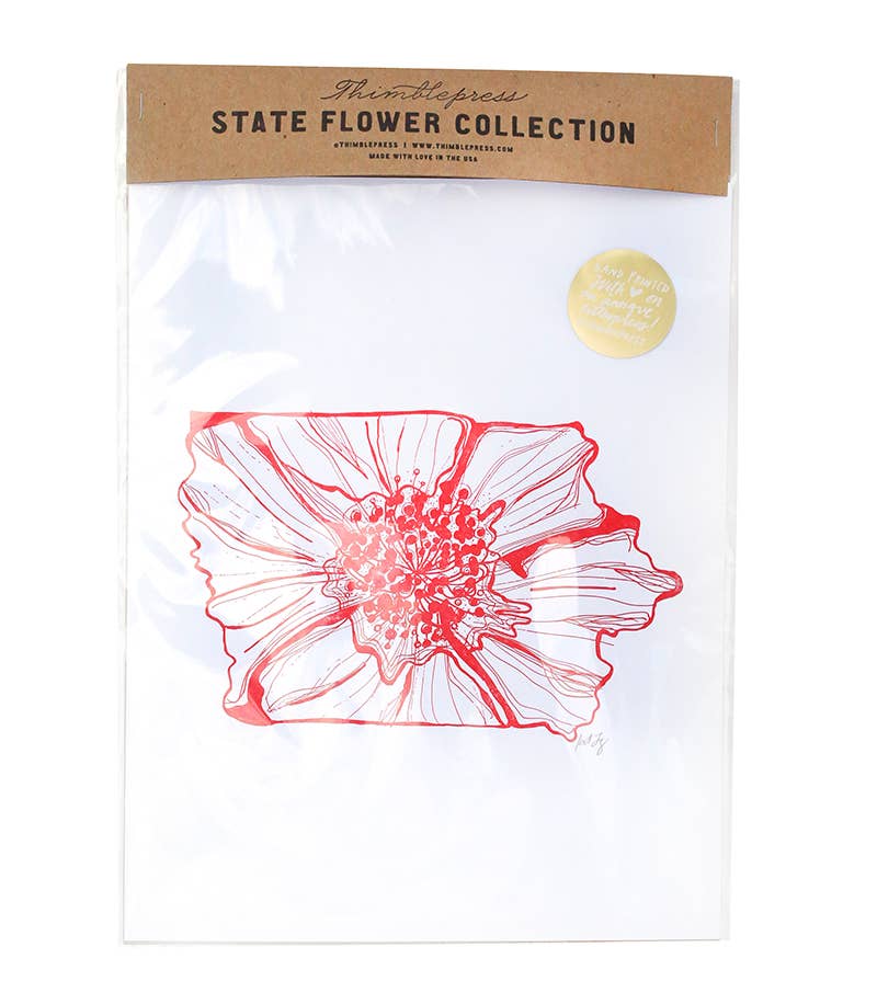 Thimblepress – Impressão artística por atacado – Impressão tipográfica Iowa Wild Prairie Rose1