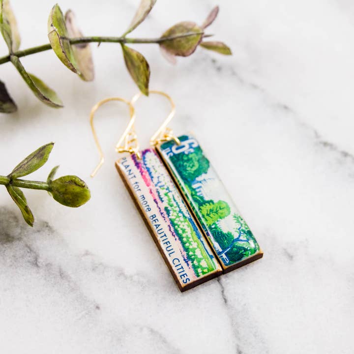 Brincos com selo postal US- Beautification of America CITIES por atacado de No Man's Land