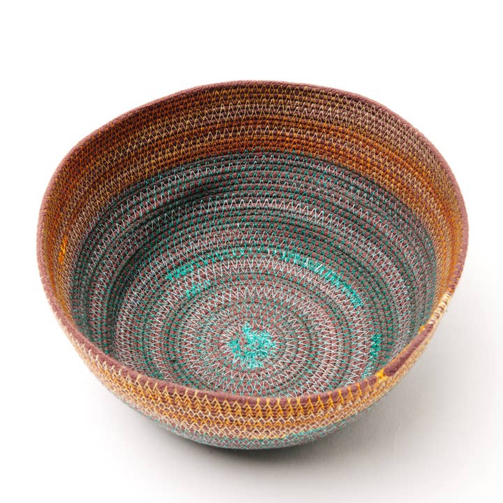 MOkun - Wholesale Decorative Plate/Dish/Bowl - Teal and Marigold Rope Bowl4