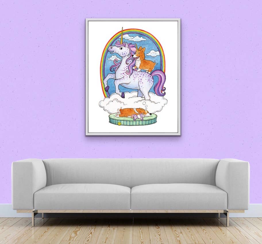 SepiaLepus Illustration - Wholesale Art Print - 8" x 10" Corgi Big Dreams Art Print1