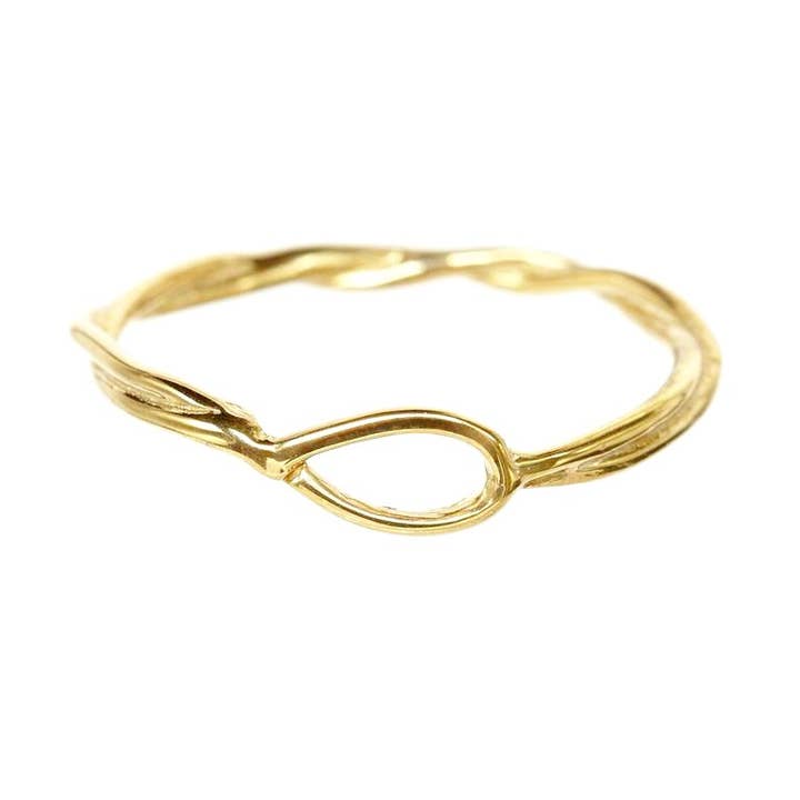 Rope Ring W/ Oval - Gold for wholesale by Alicia Marilyn Designs