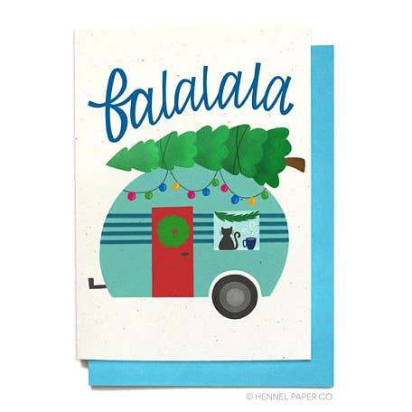 Holiday Card - Falalala Camper for wholesale by Hennel Paper Co.