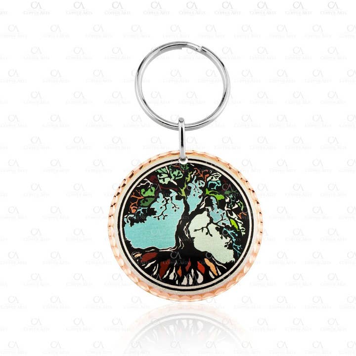 KC 22 TREE OF LIFE Schlüsselanhänger für den Großhandel von COPPER ARTS INC.