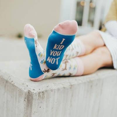 Woven Pear - Wholesale Socks - Women's - Crew Socks, Goat (I Kid You Not)1