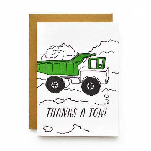 Tarjeta de Gracias A Ton (Dumptruck) para venta al por mayor de Wild Ink Press