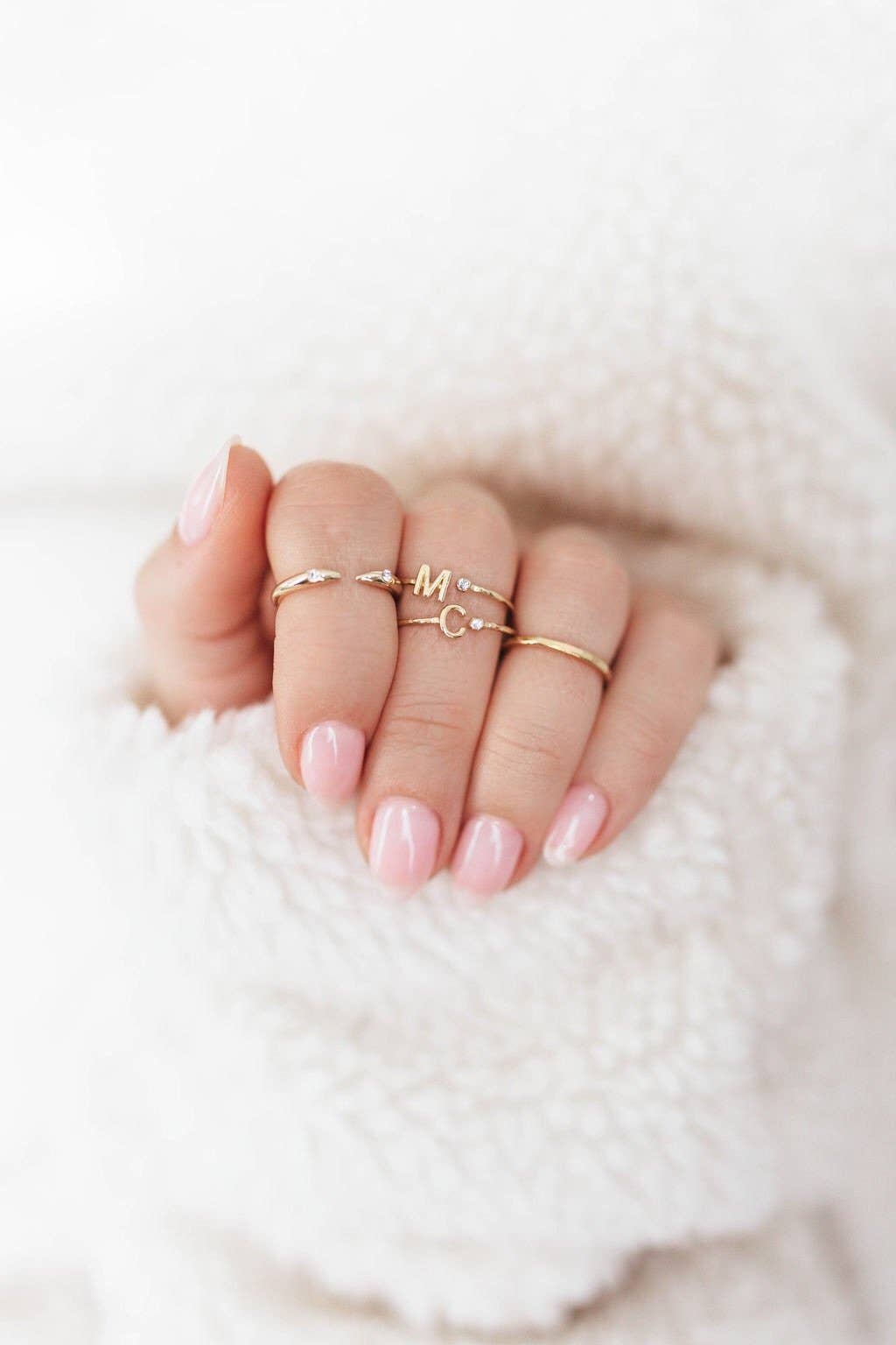 Katie Dean - Wholesale Band/Stacked Ring - 18K Gold Plated, Size 7 Initial Ring31