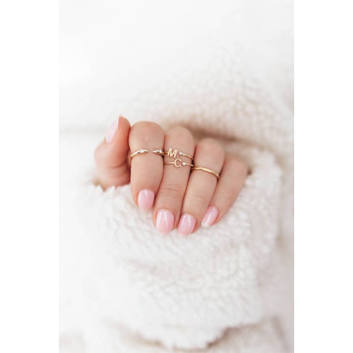 Katie Dean - Wholesale Band/Stacked Ring - 18K Gold Plated, Size 6 Initial Ring18