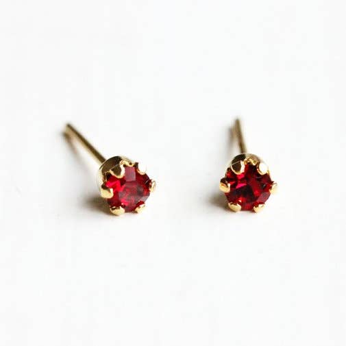 Diament Jewelry - Venta al por mayor Pendientes de botón/aretes de poste - Tachuelas de cristal rojo
