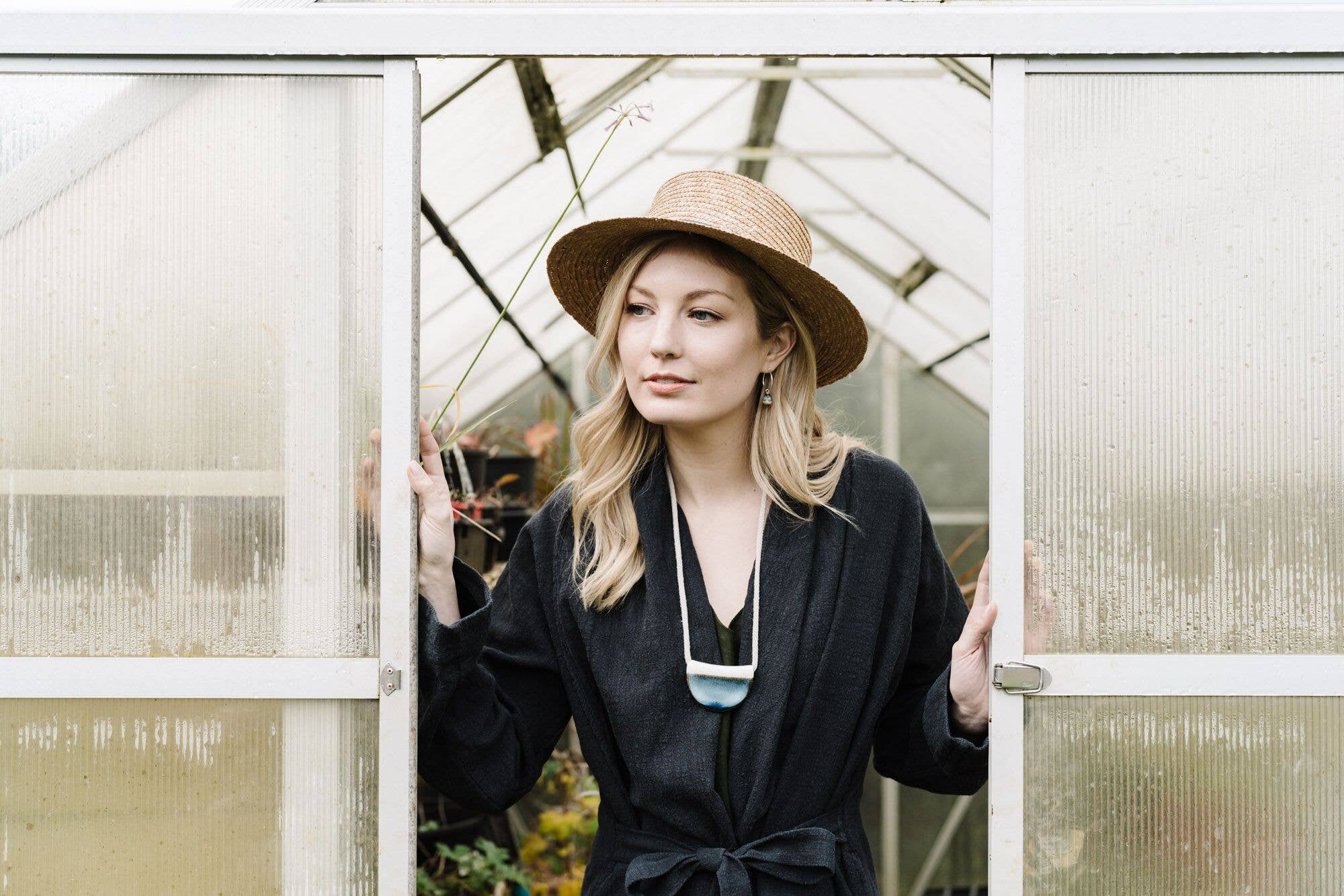 Woodfolk - Wholesale Hoop Earrings - Ink Rough Stone Hoops Earrings1