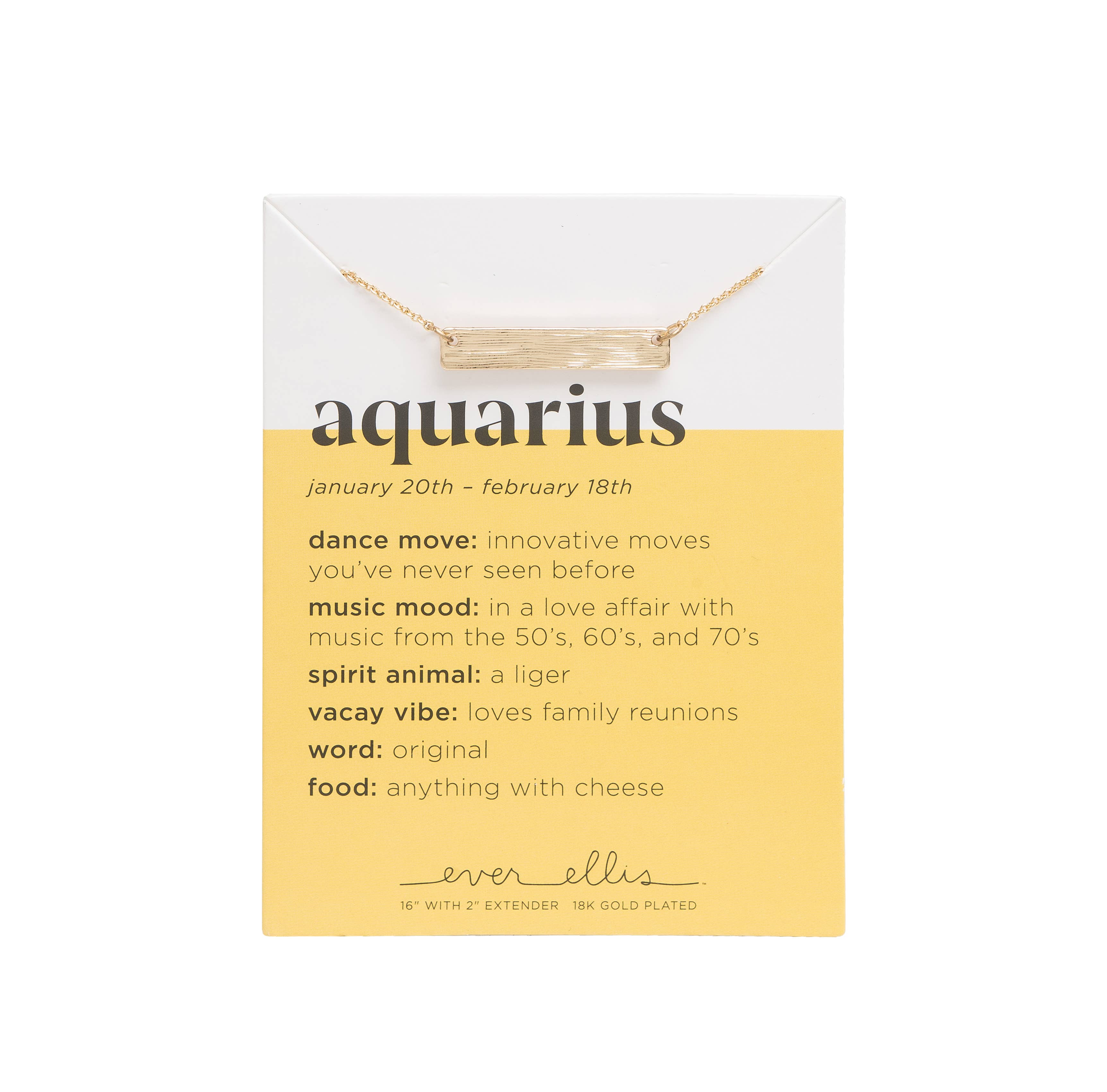 Totalee Gift - Wholesale Pendant/Charm Necklace - SALE Metal Gold Aquarius Zodiac Necklace0