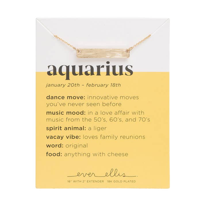 Totalee Gift - Wholesale Pendant/Charm Necklace - SALE Metal Gold Aquarius Zodiac Necklace0