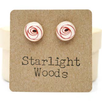 Red Circle Studs Earrings for wholesale by Starlight Woods