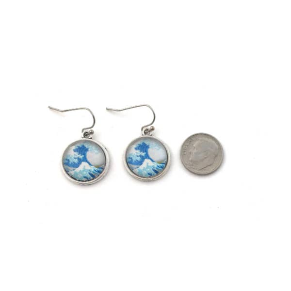 Fern & Filigree - Wholesale Dangle Earrings - Classic Art Series - Great Wave of Kanagawa Earrings1