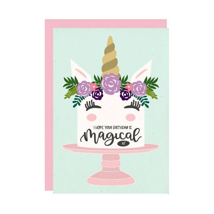 Magical AF Birthday Card for wholesale by Little Lovelies Studio