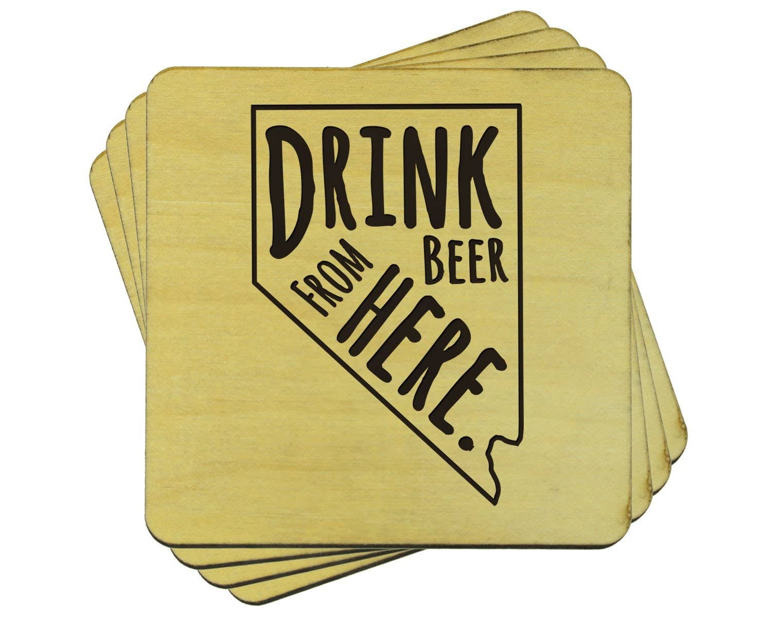 Torched Products - Wholesale Coasters - Drink Beer From Here Coasters | Set of 4 Beer Coasters32