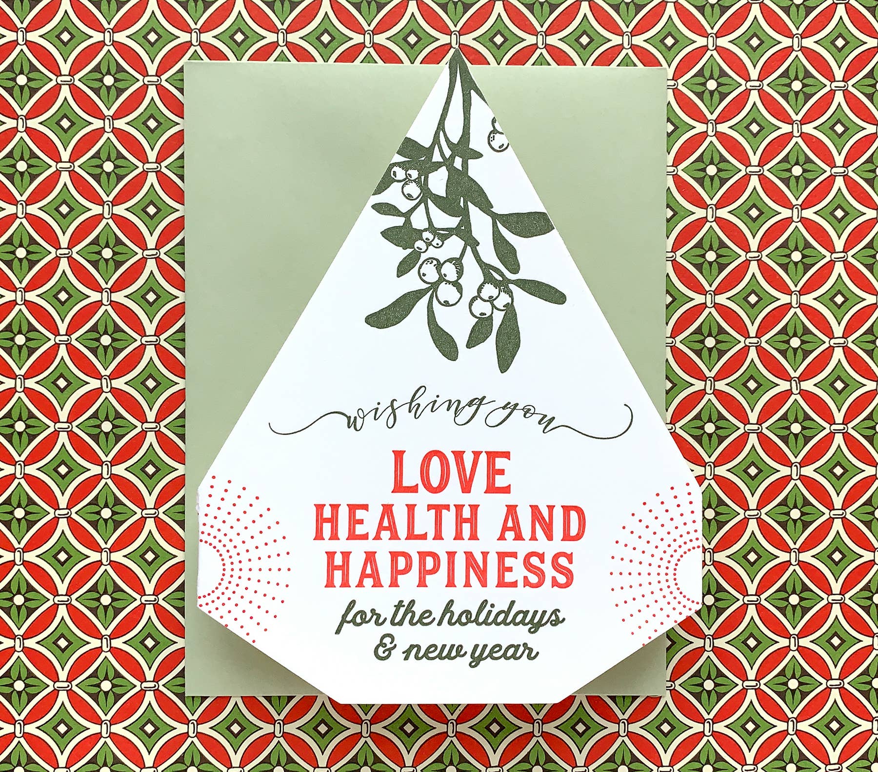 Blackbird Letterpress – wholesale Season’s Greetings card – mistletoe wish card1