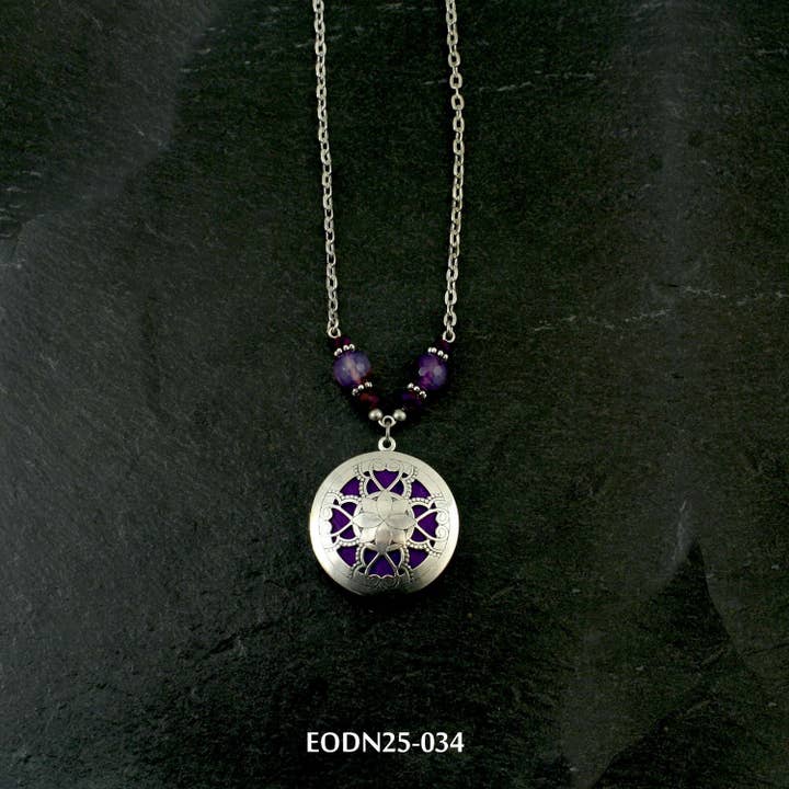 AAOTE - Wholesale Aromatherapy necklace - Aromatherapy Locket Essential Oil Diffuser Necklaces on Beaded Chain 11