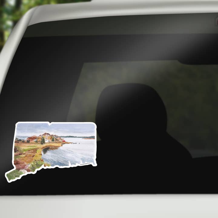 Connecticut State Vinyl Decal Sticker - Large for wholesale by Rachel Alvarez Art