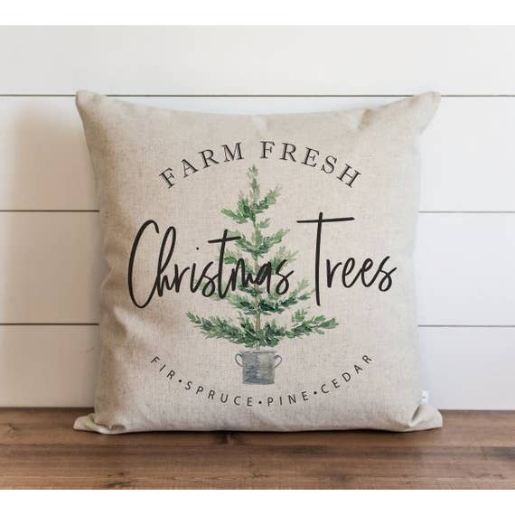 Porter Lane Home - Wholesale Throw Pillow Cover - Farm Fresh Christmas Trees Pillow Cover