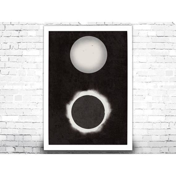 Impression d'éclipse solaire 1890 11 po x 14 po pour la vente par The National Anthem