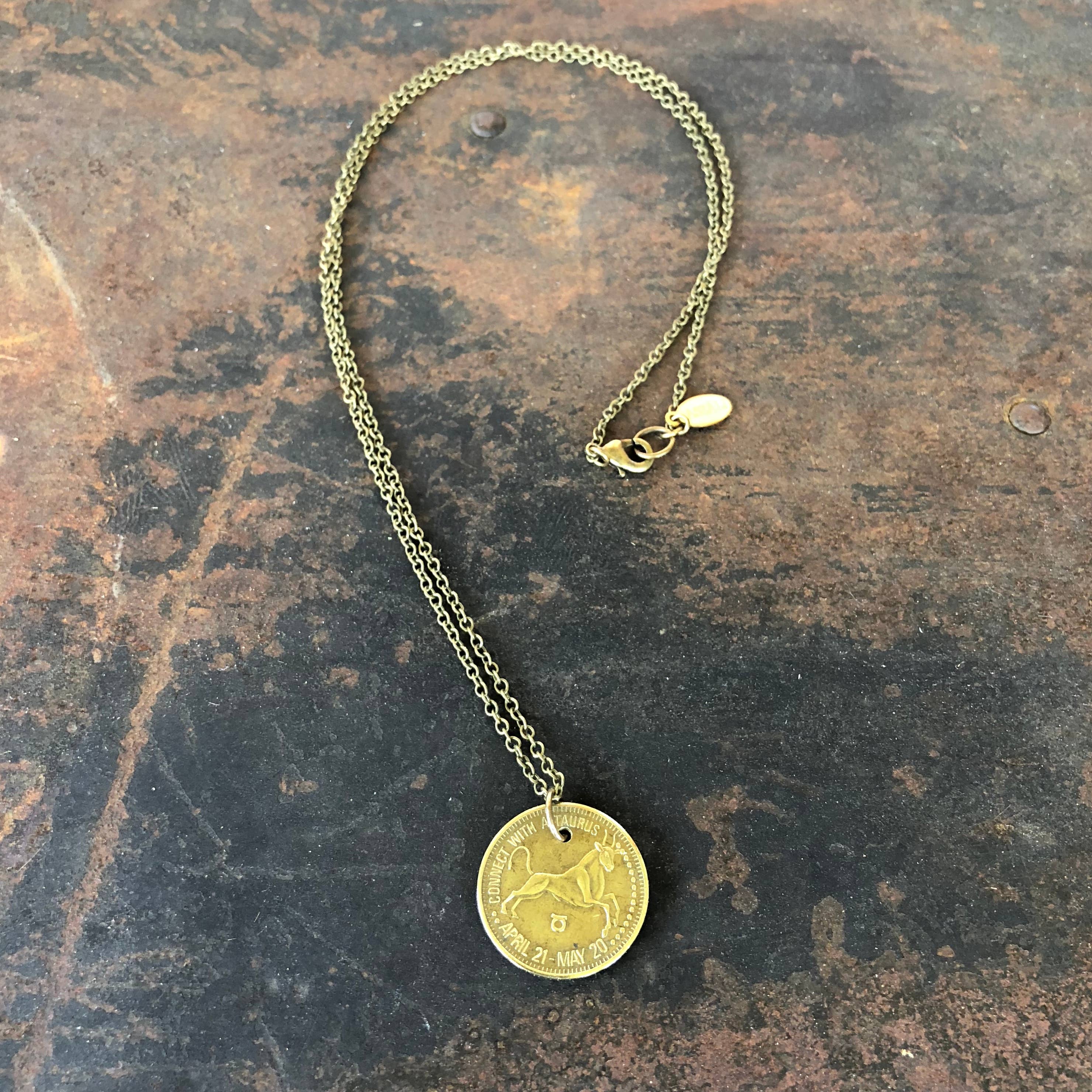 ASTALI - Wholesale Pendant/Charm Necklace - Taurus Zodiac Sign Necklace, Astrology Token, Coin Necklace6