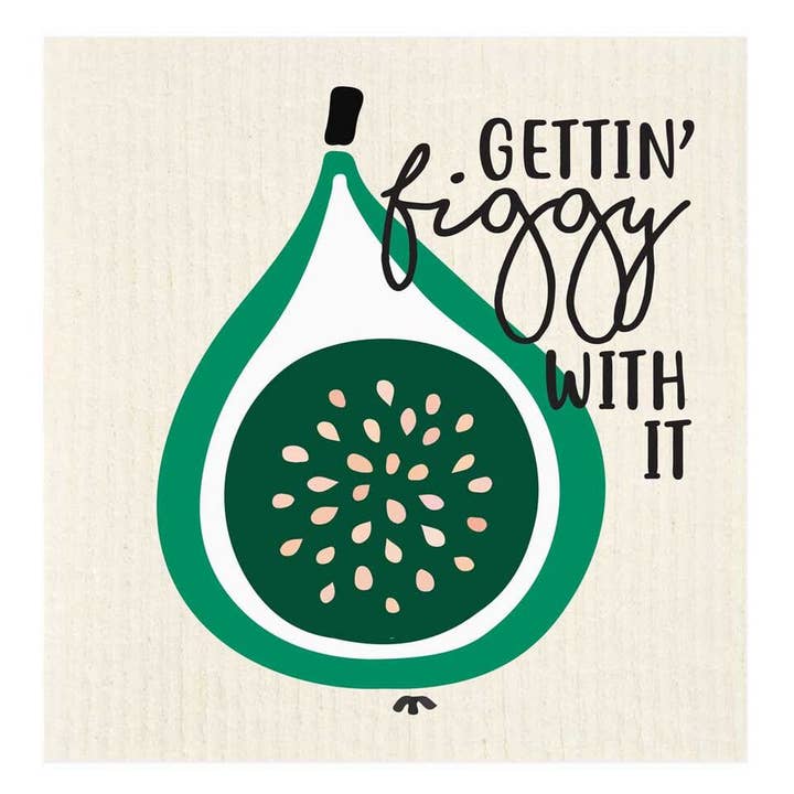 Potluck Press - Wholesale Dishcloth - Gettin' Figgy with it Swedish Dishcloth