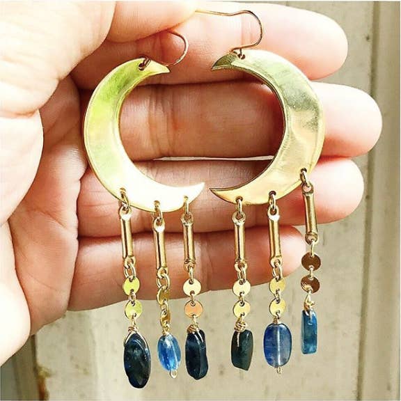 Etymology Jewelry - Vendita all'ingrosso Orecchini pendenti - Orecchini a forma di luna, gioielli celesti, stile boho