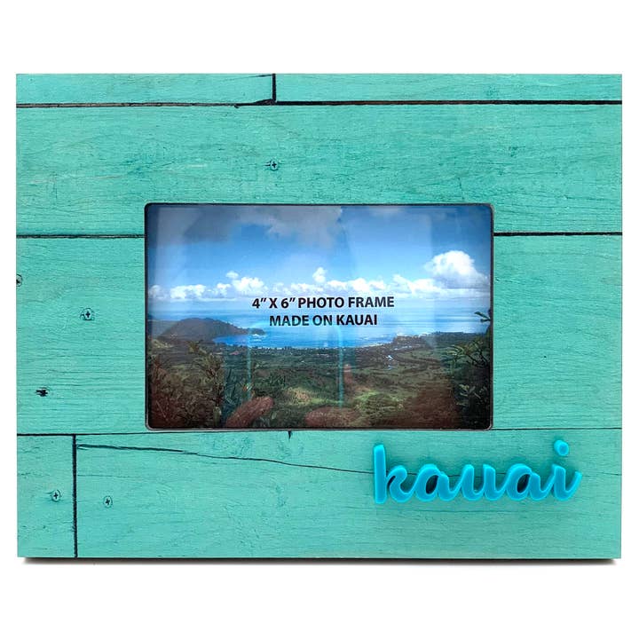 Seafoam Wood Raised Letters Photo Frame for wholesale by WHIRLED PLANET