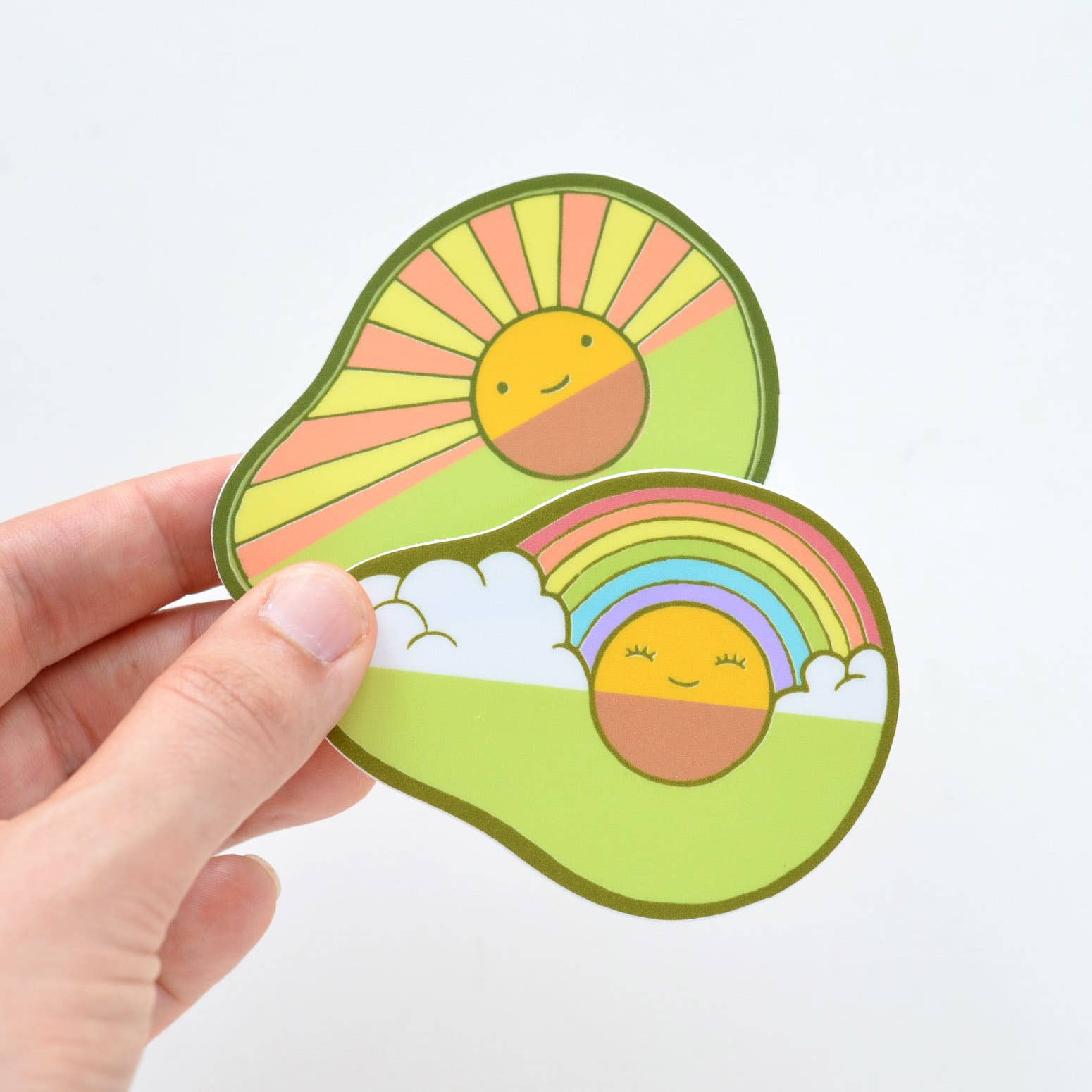 Imaginary Animal - Wholesale Sticker - Avocado Rainbow + Avocado Sunrise Die Cut Vinyl Stickers5