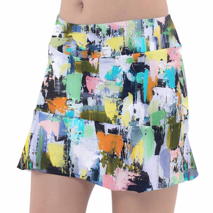 Tennisrok met citroen en aqua voor wholesale door EmBellish Active