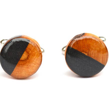 Boutons de manchette Homme Noir Deux Tons pour la vente par Starlight Woods