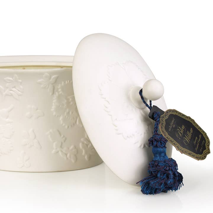 Seda France Candles - Wholesale Jar/Filled Candle - Bleu Willow Bleu et Blanc Ceramic Candle0