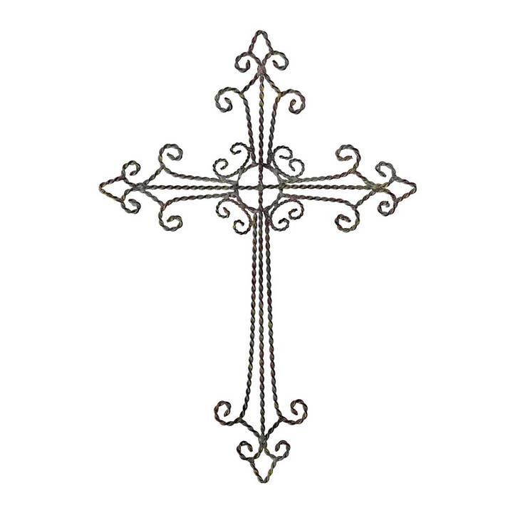 Wall Cross Antique Grey Metal for wholesale by Dicksons