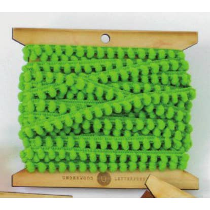 Underwood Letterpress - Wholesale Ribbon - Gift Wrapping - Green Mini Pom Pom Trim 5 yds