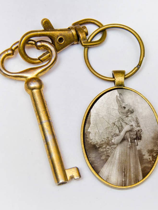 Bunny Charm Key Chain for wholesale by The Wild Oddisorium