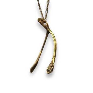 Moon Raven Designs - Wholesale Pendant/Charm Necklace - Large Wishbone Necklace - Bronze0