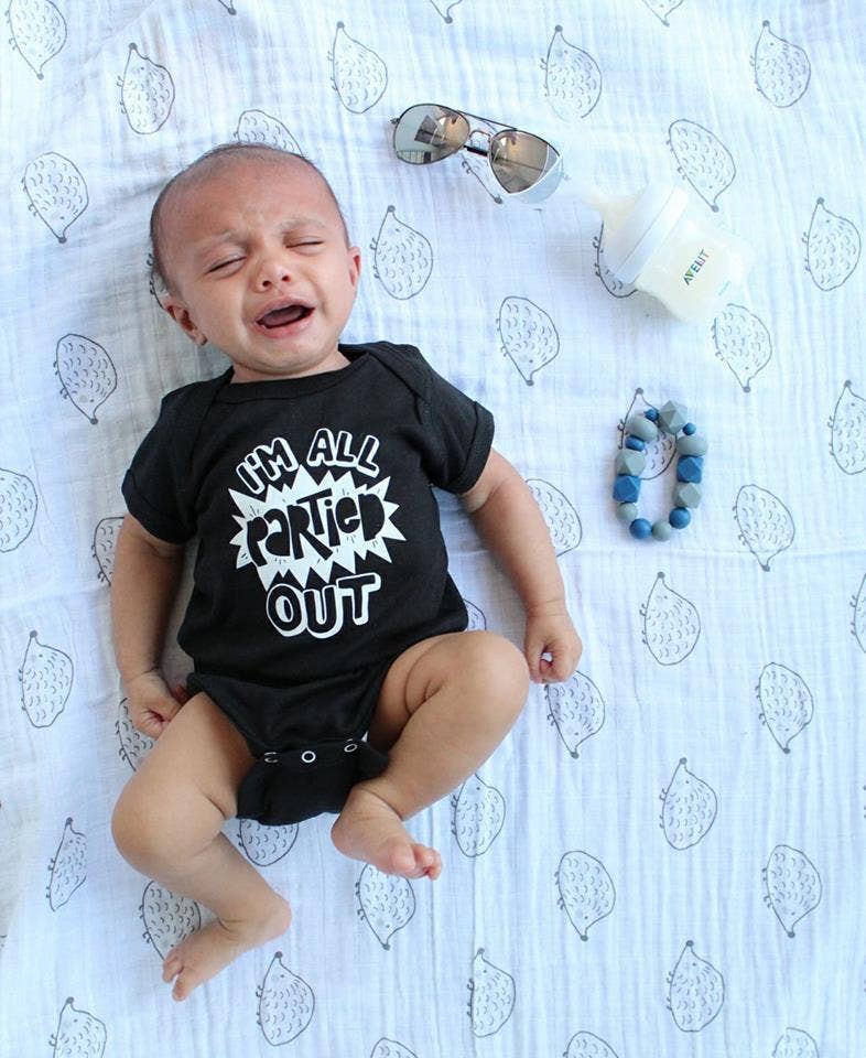 spillthebeansetc - Wholesale Screen Printed T-Shirt - Kids - All Partied Out Baby Toddler Tee1