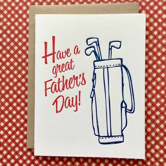 Lucky Bee Press - Wholesale Father's Day Card - Golf Father’s Day - letterpress card1