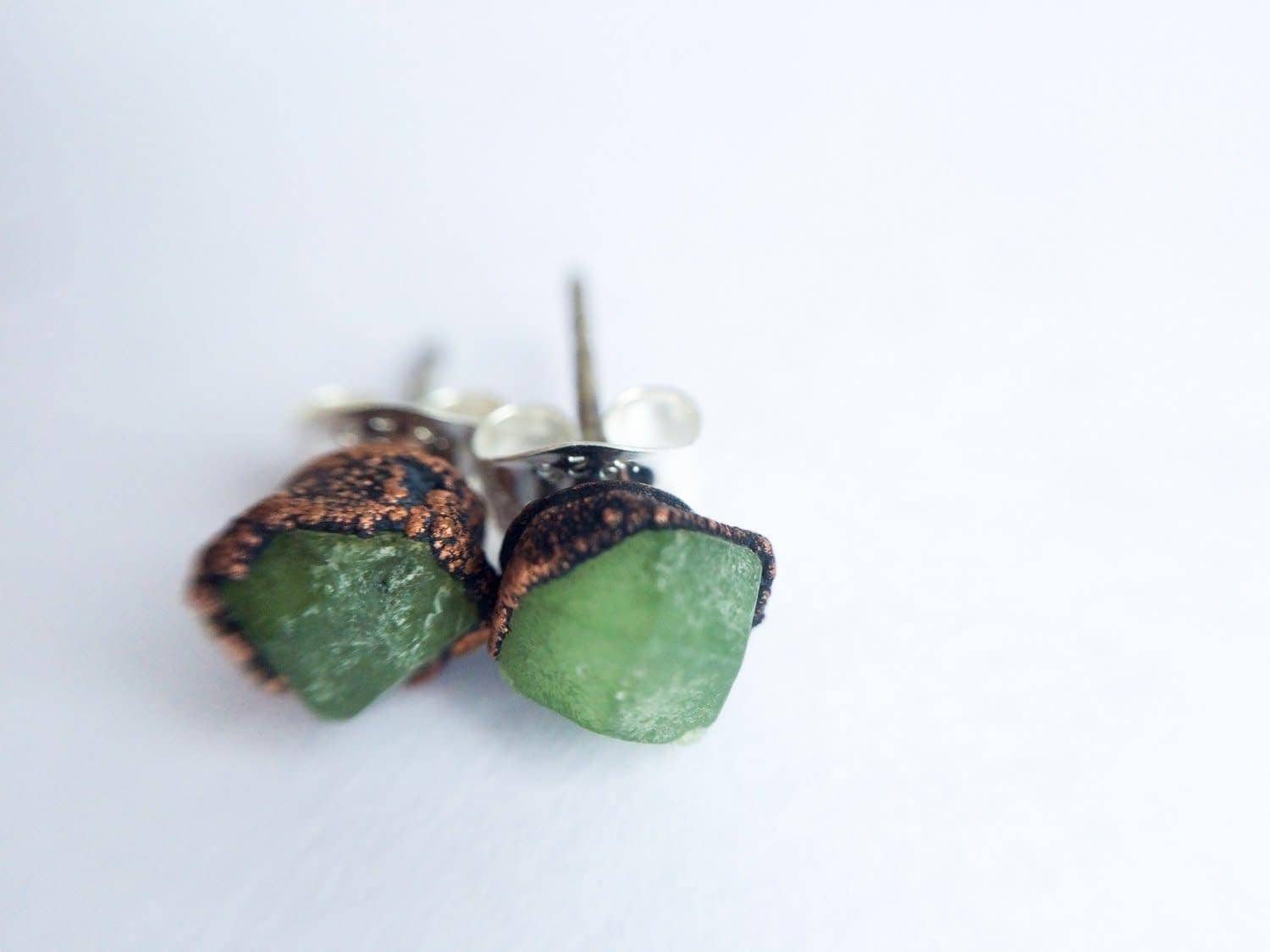 HAWKHOUSE - Wholesale Stud/Post Earrings - Green Garnet Stud Earrings1