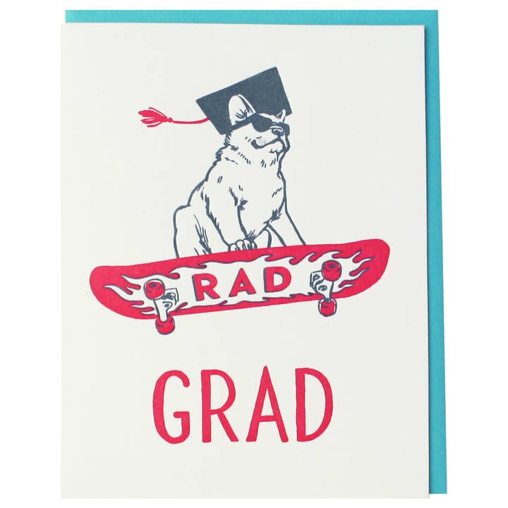 Rad Frenchie Graduation Card for wholesale by Smudge Ink