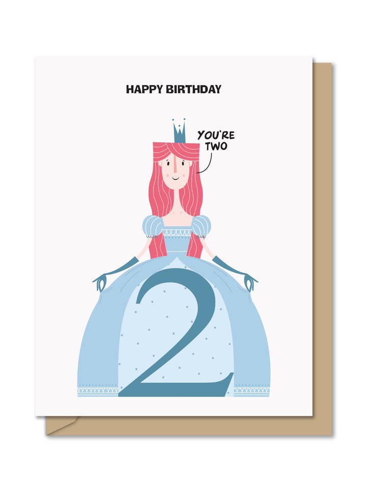 A2/4,25x5,5" | Cartão de Aniversário de 2º Aniversário | BD Princesa DOIS por atacado de Maginating