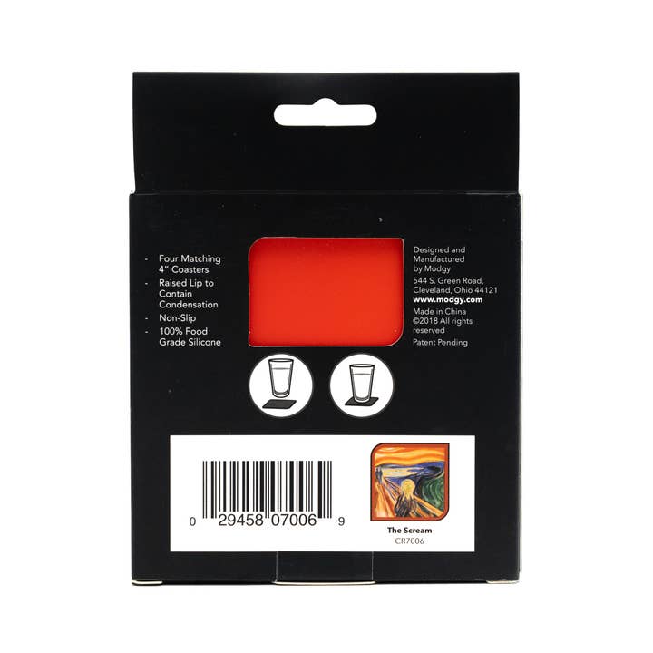 Modgy - Wholesale Coasters - Silicone Coaster Set (4 Per Box) - The Scream4